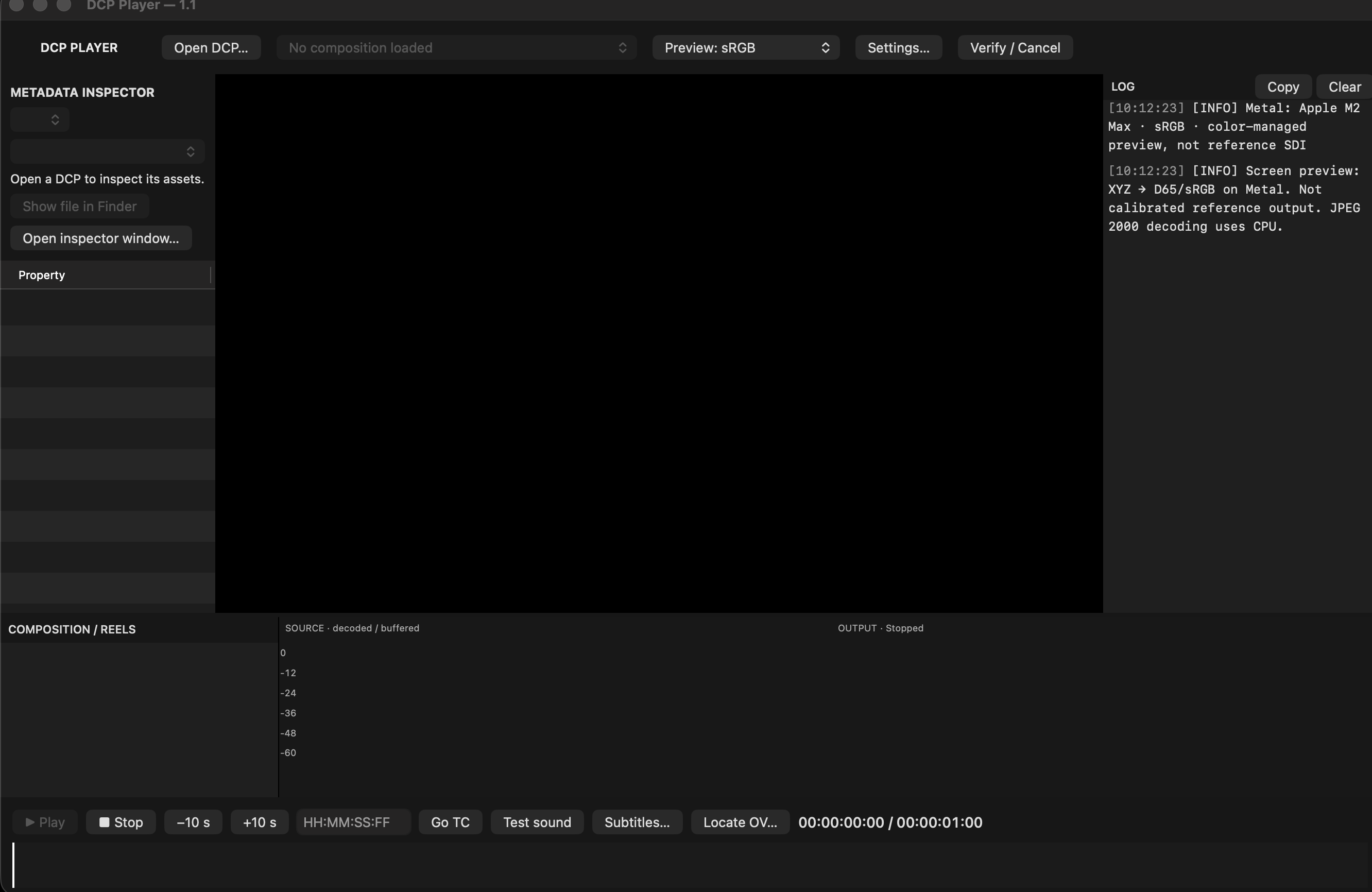 DCP Player with no composition loaded